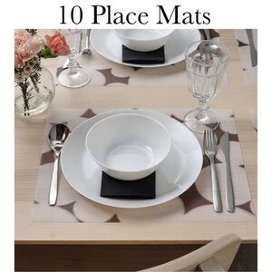 10 VÅRKLYNNE Place mats, patterned black/white, 14 ¼x11 ½ "